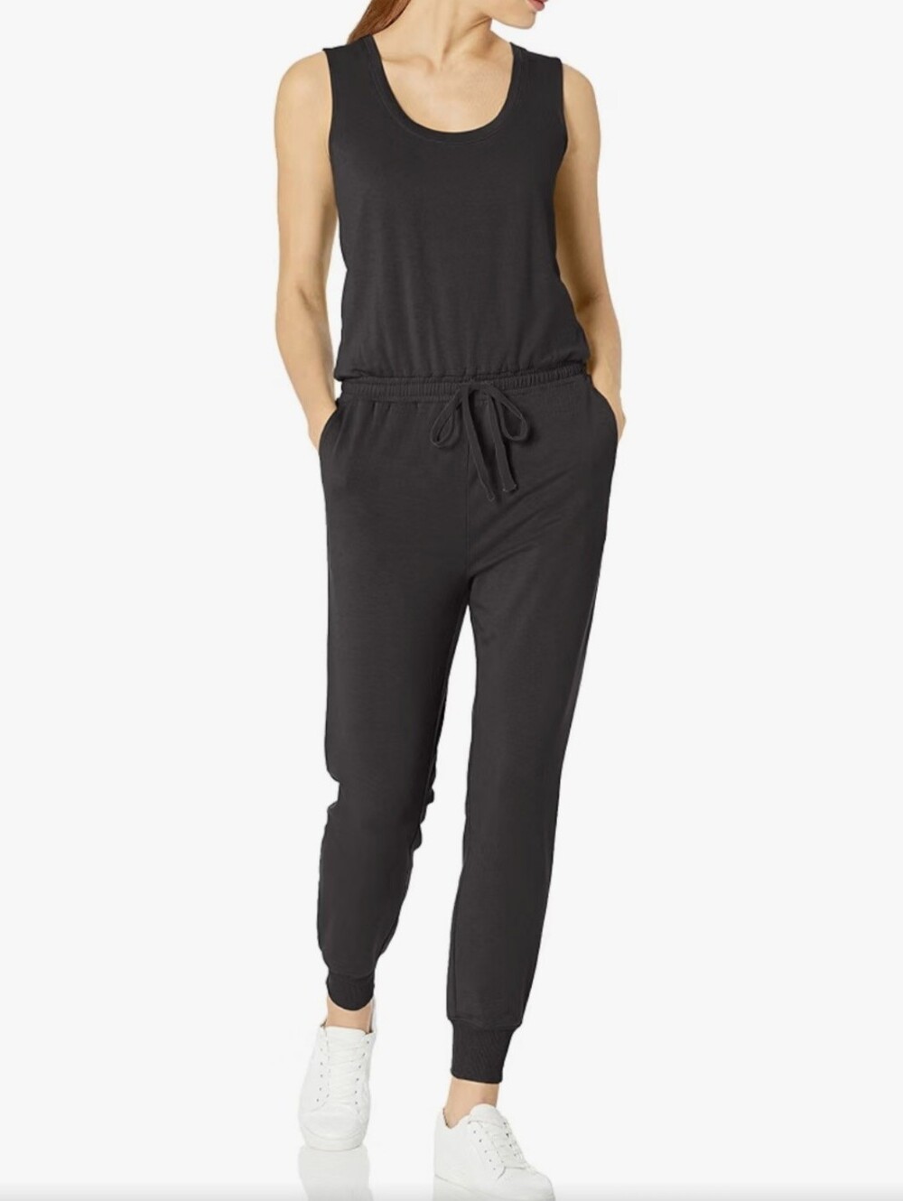 XL Nwot Amazon Essentials Black Sleeveless Drawstring Jogger Jumpsuit